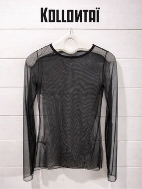 KOLLONTAÏ Sheer Mesh Long Sleeve Top – Size XS